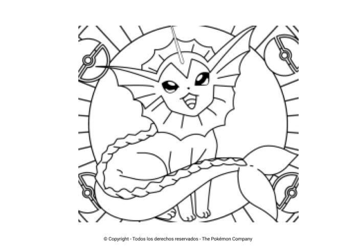 Los Mejores Dibujos De Vaporeon Para Colorear Todo Para Colorear