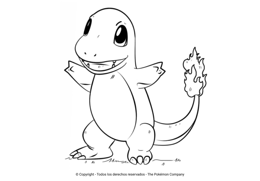 Los Mejores Dibujos de Charmander para Colorear ☀️