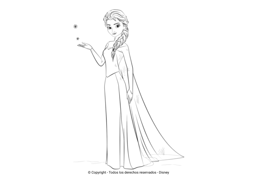 ▷ Los Mejores Dibujos de Elsa para Colorear ☀️