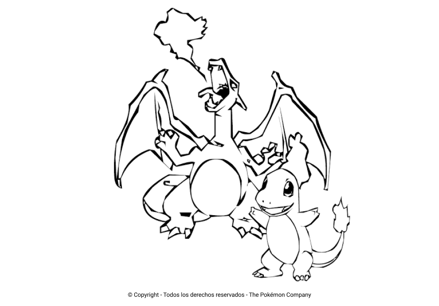 Los Mejores Dibujos de Charizard para Colorear ☀️