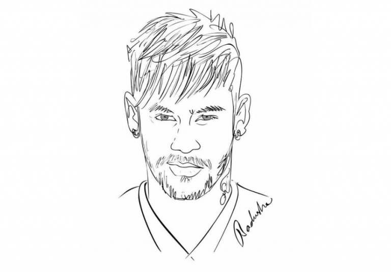 Los Mejores Dibujos de Neymar para Colorear ☀️