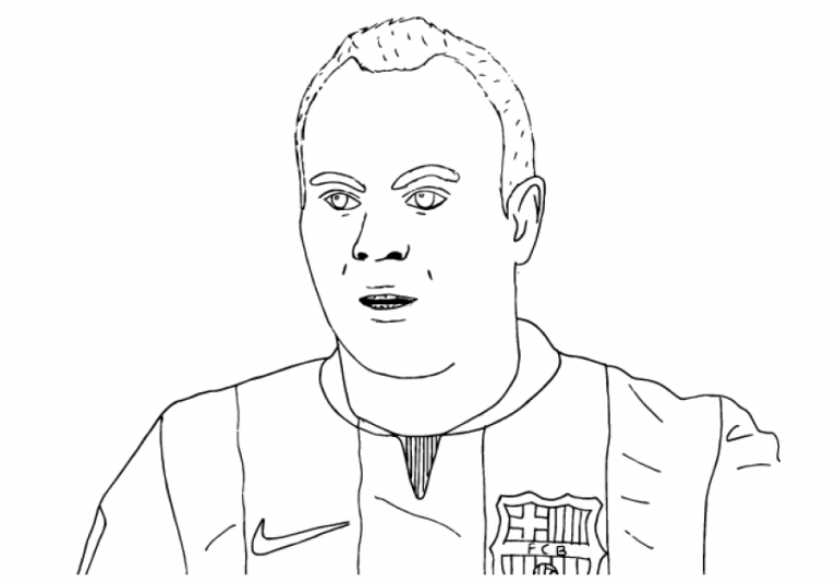 Los Mejores Dibujos de Andrés Iniesta para Colorear ☀️