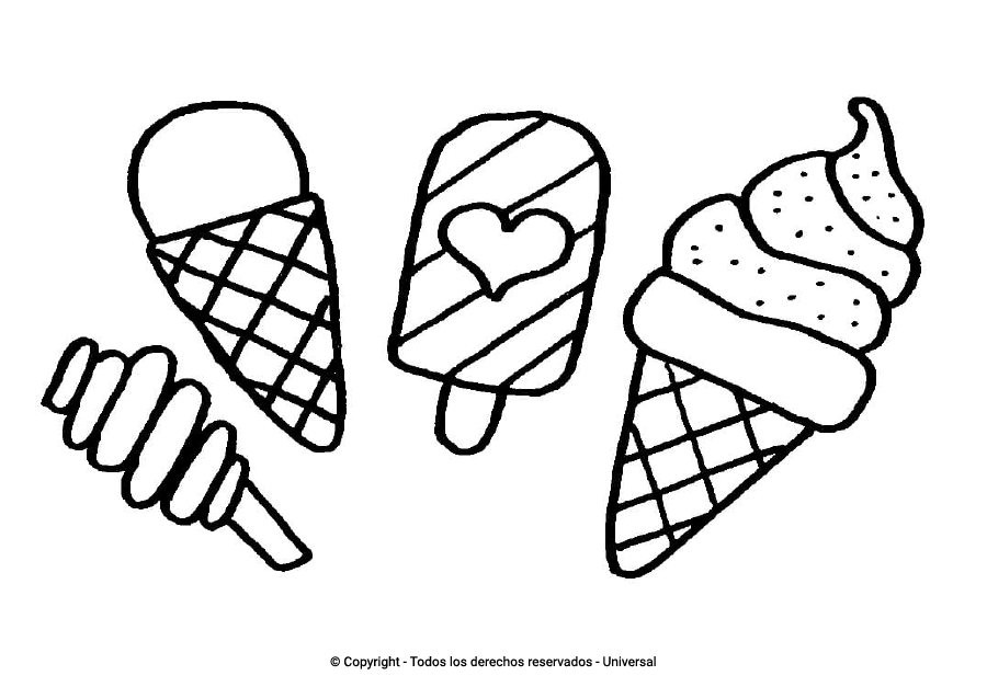  ▷ Los Mejores Dibujos de helados para colorear ☀️