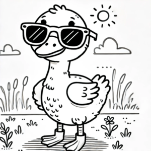 Ganso con gafas de sol Un dibujo divertido de un ganso usando gafas de sol.